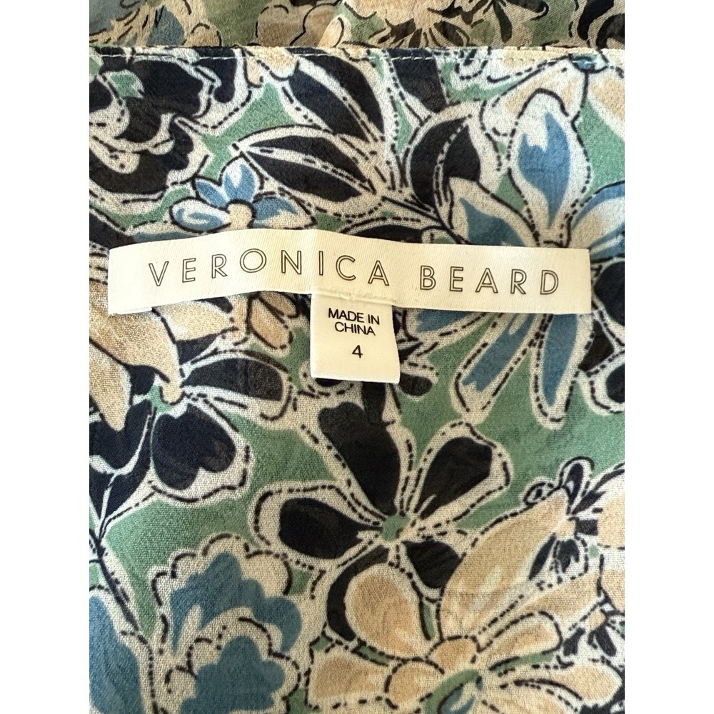 Veronica Beard Silk Floral Maggie Wrap Dress Size 4 Blue Multicolor $450 - Picture 9 of 10